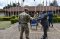 The Head of Peace Operations Department Brig. Gen. Henry Isoke (right) having a parting word with Col. Chippy Minton after the meeting at the EASF Secretariat.  