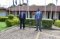 Both the outgoing Director, Dr. Abdillahi Omar Bouh (left) and his incoming counterpart Brig. Gen. Getachew Shiferaw Feyisa pose for a photograph at the EASF Secretariat on 12th May 2020.