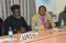 Reverend Father Joseph Mutui, Chairman of Interreligious Council of Kenya (IRCK) (left) with Bishop Dr. John Warari Wakabu, Executive Member of IRCK during the African Peace Award ceremony at EASF Secretariat.