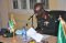 The incoming EASF Force Commander Brig. Gen. Vincent Gatama from the Republic of Rwanda signs the handover documents during the change of guard at the Force Headquarters in Addis Ababa, Ethiopia on 23rd July 2020.