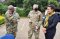 The Head of Administration and Finance Ms. Lina Peggy Hoareau (right) with the Joint Chief of Staff Brig. Gen. (Dr.) PSC Osman Mohamed Abbas Osman (left) seeing off the guests led by Col. Nic Shapper (second from right) at the Secretariat in Karen, Nairobi on 24th June 2021. 