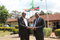 The Joint Chief of Staff Brig Gen PSC Dr. Osman Mohamed Abbas (left) presents a gift to the African Standby Force Chief of the Staff, Air Vice Marshal Brian Chikonzo.