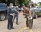 The Indian High Commissioner to Kenya, His Excellency Dr. Virander Paul (left),together with the Defence Attache Capt (Navy) Nitesh Garg are welcomed at the EASF Secretariat by the Military Assistant Lt Col Boniface Chomba and the Information and Liaison Officer Mr Tesfaye Tolu (right). 