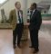 The EASF Liaison Officer to AU Col. Abdilrashid Mohamed Ali conversing with the British Embassy in Addis Ababa Liaison Officer to AU, Lt. Colonel Lee Saunders