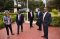 The AU Delegation, comprising (right to left) Head of Delegation Col (rtd) Azeez Nurudeen, Lt. Col. Kasine ole Koruta (UNDAU), Lt. Col. Bruce Egbulem (AUPSOD) and Lt. Col. Kwaku Firmong (UNDAU) is received by Head of Liaison and Communications Section Col. Dimka Zwede (left).